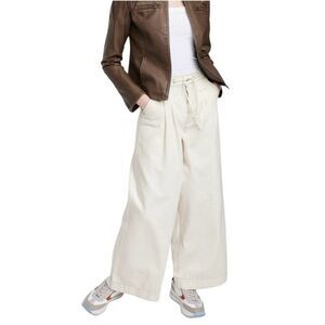 Wild Fable cream super high rise wide leg pleated jeans with drawstring size M